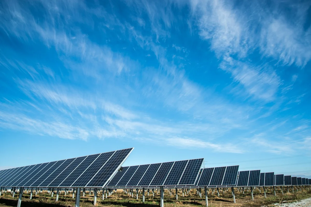 Solar panels generating electricity
